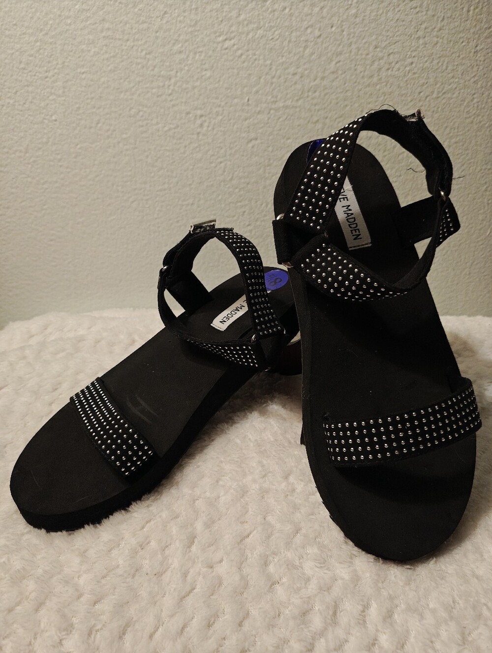 Steve Madden Black Studded Sandals Size 8.5